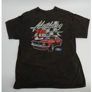 Ford Mustang Feel The Dream Since 1964 Shirt L Charcoal Acid Wash Vintage Style